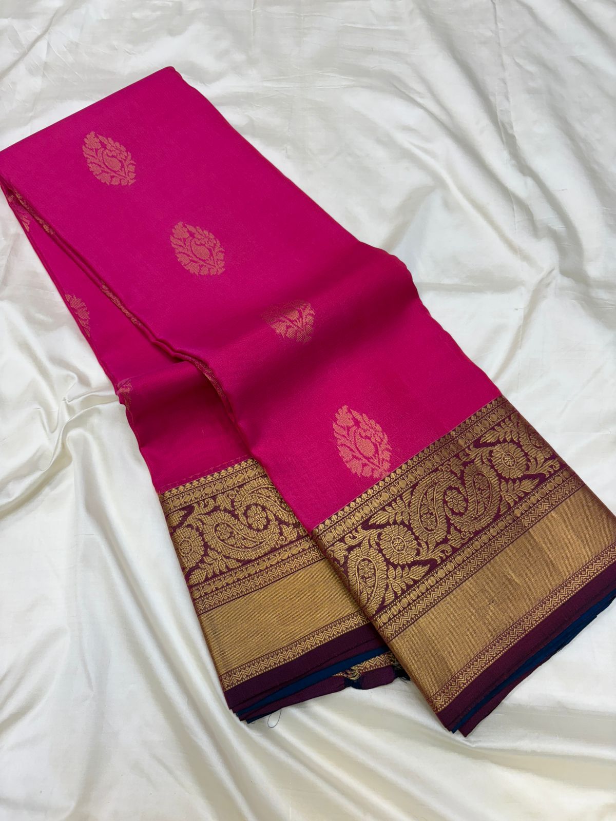 Pink - Half Mix Kanchi Soft Silk