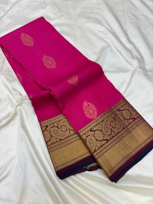 Pink - Half Mix Kanchi Soft Silk