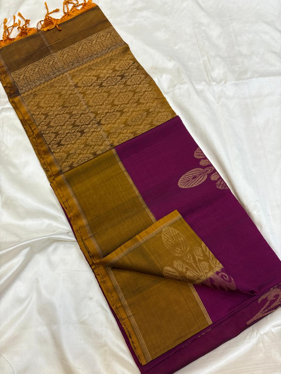 Magenta -Mustard Soft Silk