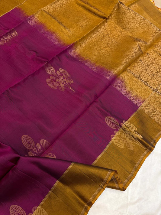 Magenta -Mustard Soft Silk