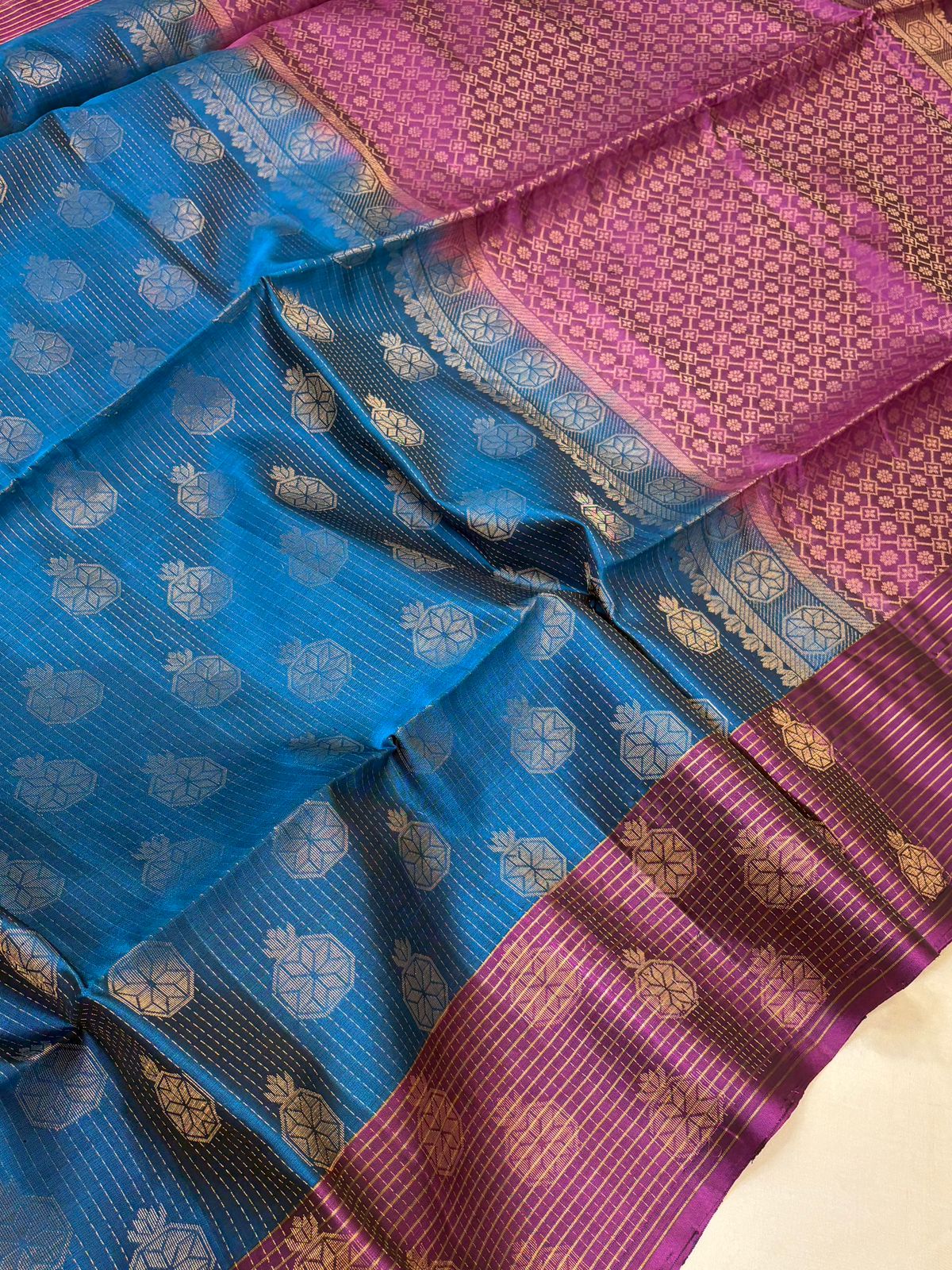 Blue Magenta Soft Silk