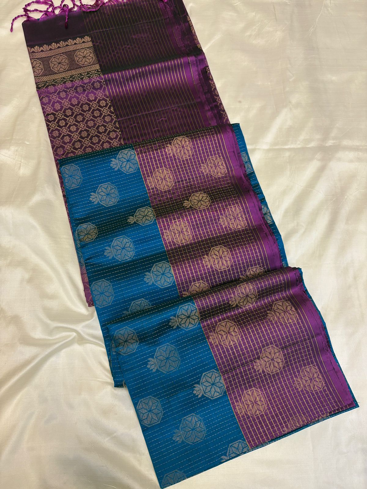 Blue Magenta Soft Silk