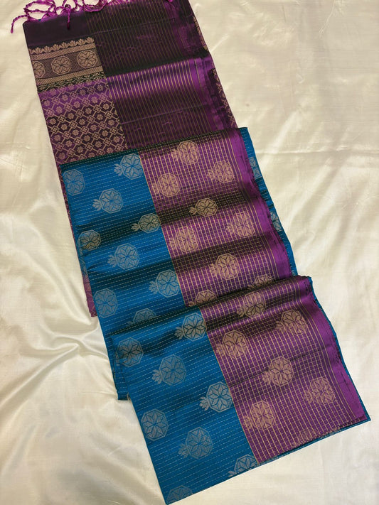 Blue Magenta Soft Silk