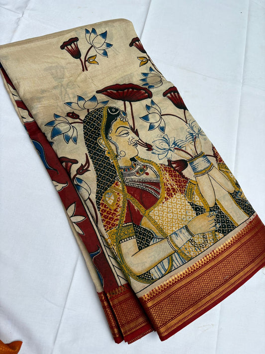 Pen Kalamkari Chennur Silk